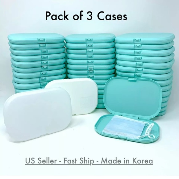 3 set of Face Mask Storage Case Containers - Picture 2 of 12